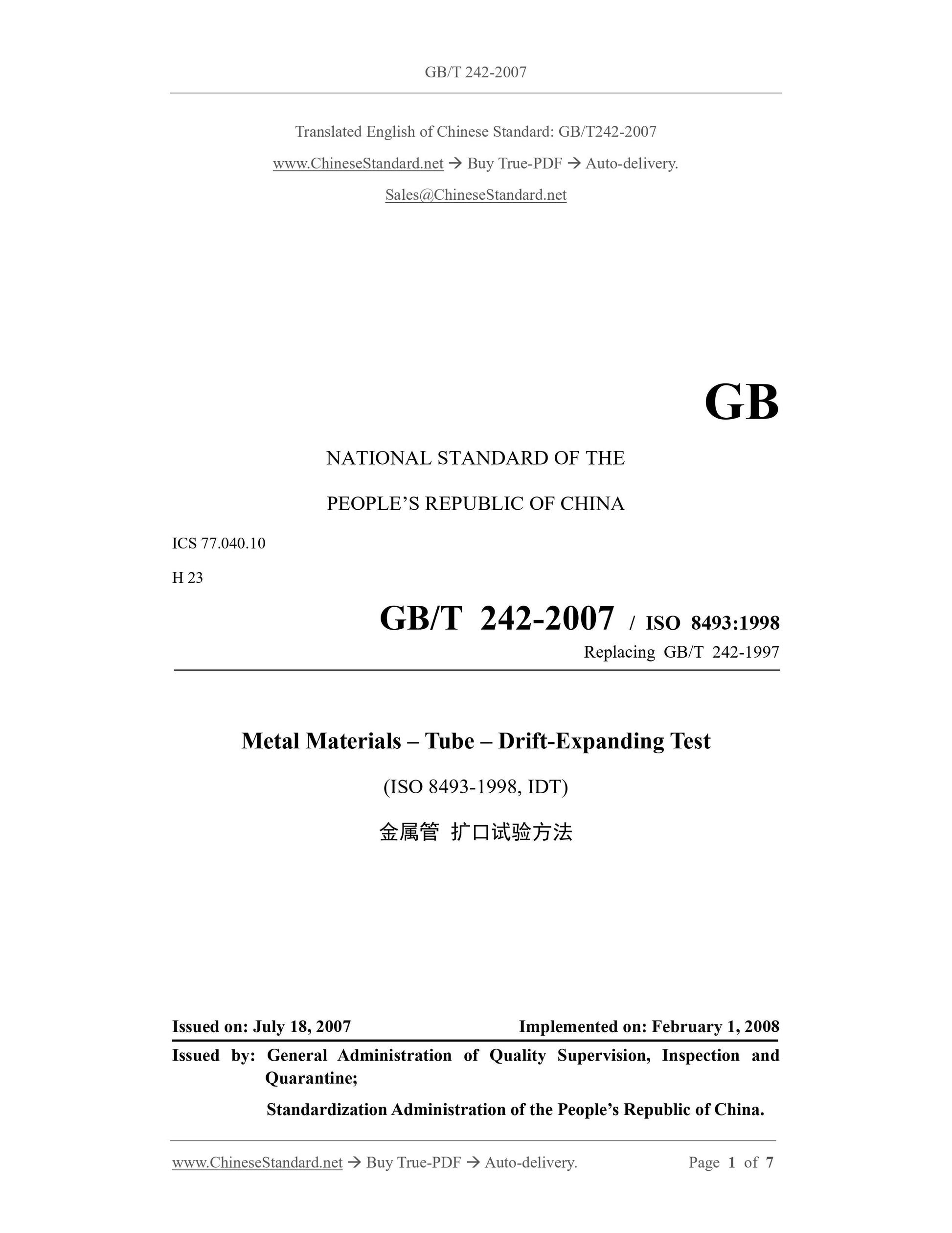 GB/T 242-2007 Page 1