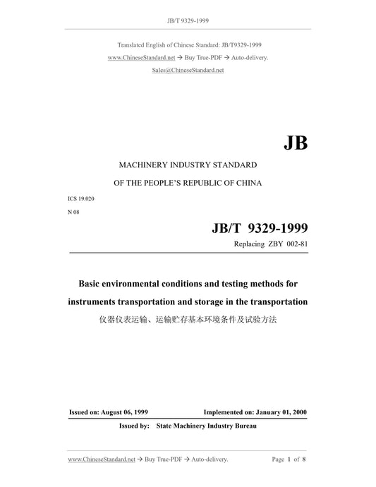 JB/T 9329-1999 Page 1