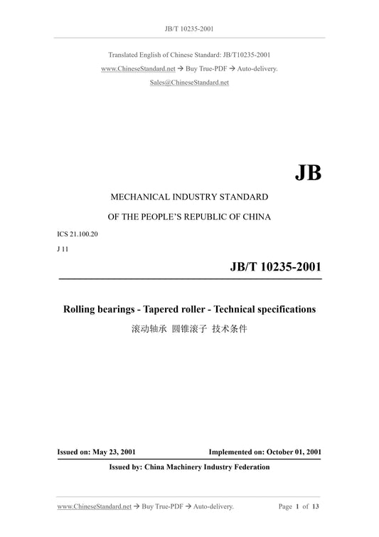 JB/T 10235-2001 Page 1