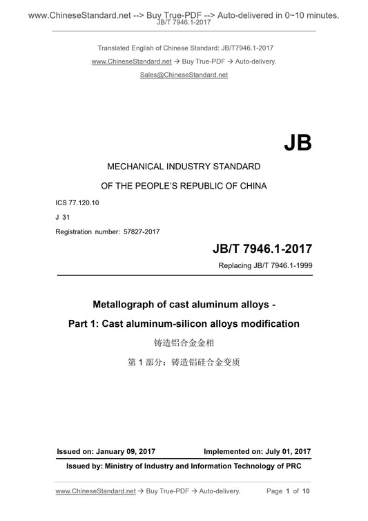 JB/T 7946.1-2017 Page 1