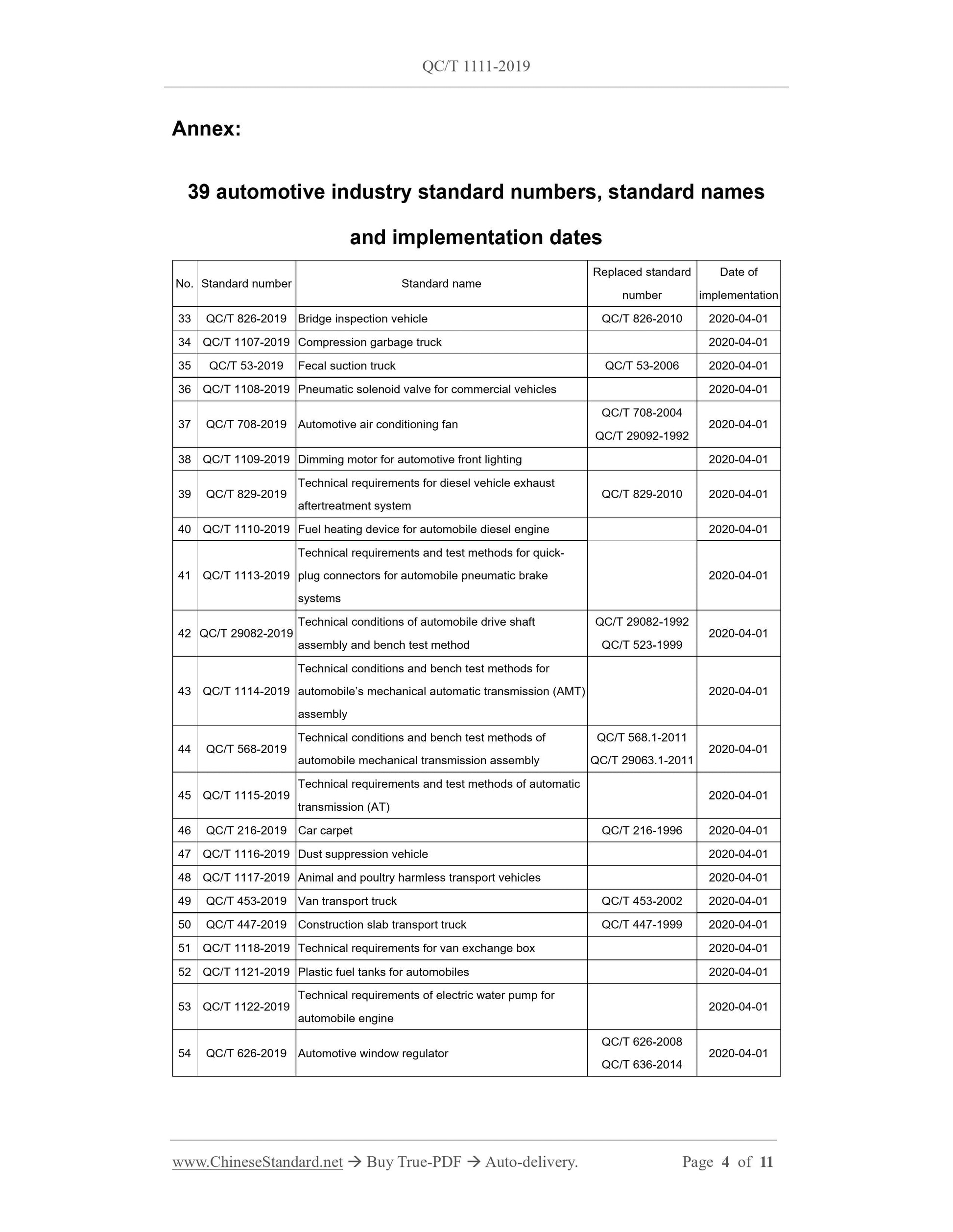 QC/T 1111-2019 Page 4