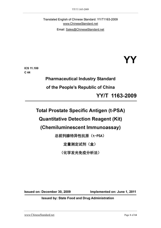 YY/T 1163-2009 Page 1